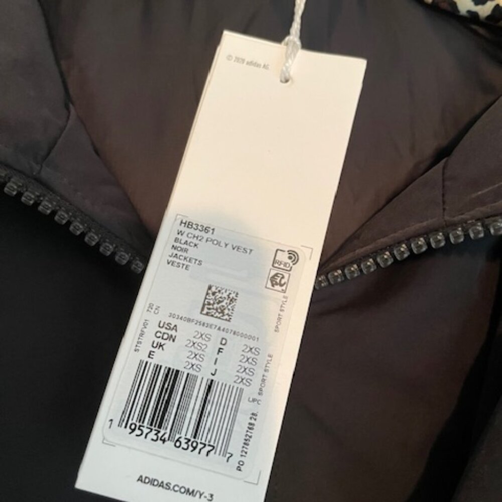 NWT Y3 Adidas Vest Coat XXS Fits XS Small Puffer Adjustable Hooded Black $945 - Picture 3 of 14